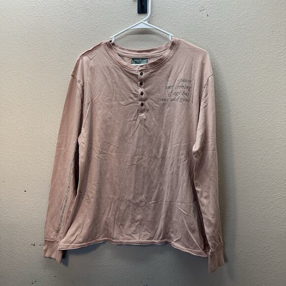 Taylor Swift Folklore Peace Henley Long Sleeve Top Sz XS Pink Lyrics Rare Song - Picture 1 of 7